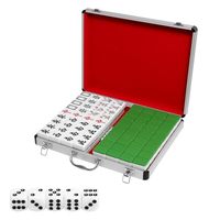 Vente Flash : Ensemble de Mahjong de Luxe en Acrylique 40mm Style Européen et Américain, Argent et Or, Jeu de Société Familial