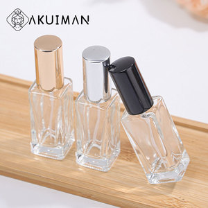 Botella de Perfume Cuadrada de Vidrio al por Mayor, Atomizador Vacío Recargable con Tapa Metálica, Envase Cosmético - Product Image 4