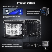 Lampe de travail LED pour voiture, phare de conduite 14 pouces 36W 12 LED pour voiture tout-terrain, camion, tracteur, bateau, remorque, SUV, VTT DC 10-30V 12V Dahua