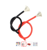 Fil de puissance automobile flexible en cuivre étamé isolé au silicone 22AWG, résistant aux températures de -60 à 200°C, 600V, IP44, RoHS