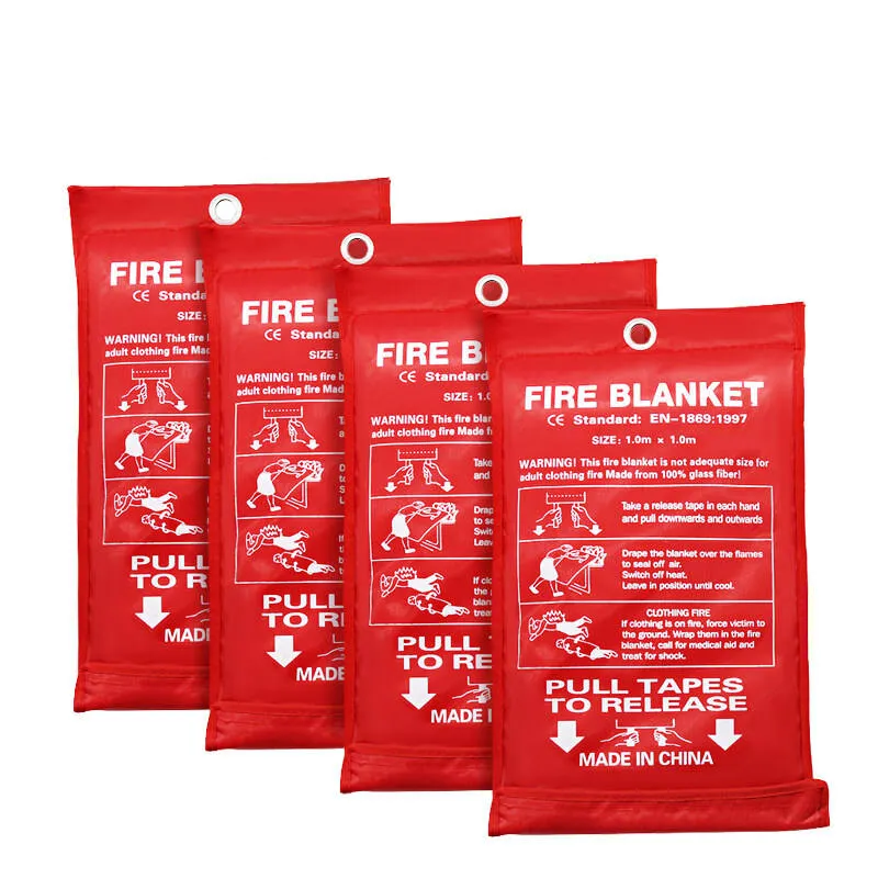 DAYTECH FB01 4 pièces sécurité prévention de la lutte contre l'incendie pour usine/cheminée maison couverture d'incendie pour cuisine fibre de verre 1.0m x 1.0m