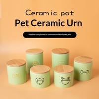 Urne funéraire cylindrique en céramique pour chat et chien, grande taille, avec couvercle en bois, étanche, fournitures funéraires pour animaux de compagnie, Guangdong