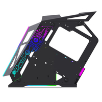 Lovingcool Nouveau Boîtier PC Gaming MATX de Conception Spéciale, Châssis d'Ordinateur Serveur avec Panneau en Acier et Verre Trempé