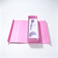 Boîte cadeau pour bijoux rose avec logo personnalisé, boîte d'emballage de luxe en carton pour collier avec plateau intérieur en mousse personnalisé