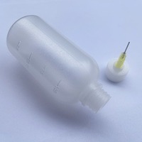 Flacon compressible de 100 ml avec bouchon à vis et pointe de précision, rechargeable, pour colle et liquides, avec aiguille émoussée pour l'artisanat, le bricolage et les réparations