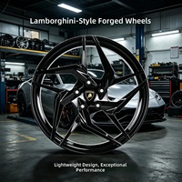 Nouvelles jantes en aluminium forgé GY Custom 6061-T6, noir brillant, directionnelles, 5 branches torsadées, Urus Huracan Aventador