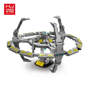 Hw đồ chơi ABS nhựa 2537pcs sâu không gian chín Sao tàu vũ trụ tự làm đồ chơi khối xây dựng