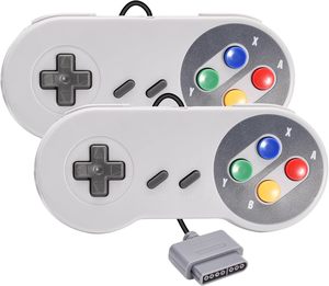 2 cái Retro <span class=keywords><strong>SNES</strong></span> có dây điều khiển siêu <span class=keywords><strong>SNES</strong></span> Gamepad cho <span class=keywords><strong>SNES</strong></span> giải trí ban đầu hệ thống giao diện điều khiển-7 pin kết nối - Product Image 1