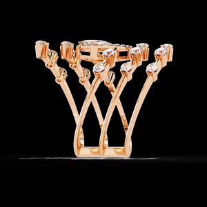 Bague de fiançailles en or 14 carats personnalisable de qualité supérieure, clarté VVS, diamant de laboratoire de forme poire, écologique, bijoux de mariée en provenance d'Inde - Product Image 3