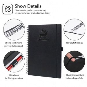 Spiral A5 Agenda Hardcover <b>Journal</b> Notebook & Writing Pads Waterproof Planner Diary Pu Spiral Notebook With Pen Holder - Product Image 6
