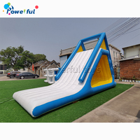 Toboggan aquatique gonflable flottant de qualité commerciale, toboggan aquatique géant gonflable pour parc aquatique et complexe lacustre