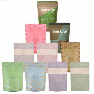 Sachets de café refermables personnalisés biodégradables avec fermeture éclair pour grains de café, emballage alimentaire en papier kraft, OEM - Product Image 2