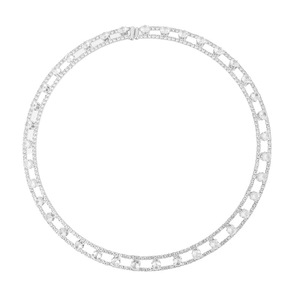 Novedad Transfronteriza: Collar de Zirconia de 2 Hileras con Alambre de Acero Elástico, Diseño Abierto, Tendencia Exagerada, Collar de Diamantes de Imitación al por Mayor - Product Image 5