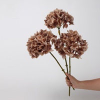 Fleur d'hortensia en tissu de soie de haute qualité, faite à la main, style européen, nouveau design, couleurs vintage d'automne, pour la fête des Mères, Noël