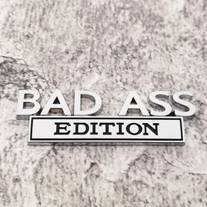 Logo dell'auto BAD ASS leaf plate logo metal EDITION body sticker tail logo - Product Image 3