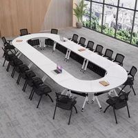 Table et chaise pliantes en plastique, combinaison bureau mobile à roulettes, design moderne et épuré, mobilier de bureau commercial, bar
