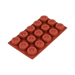 15 Cavity Flower Cake Maker LFGB Platinum Non Stick BPA Free Silicone Mousse Cake Molds - Product Image 1