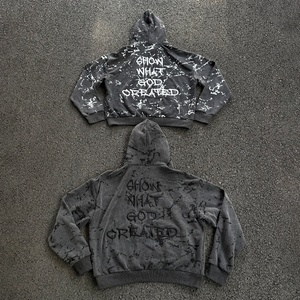 Fabricant de vêtements sur mesure : Sweats à capuche unis pour broderie intégrale, Vestes pull pour hommes, Sweats à capuche délavés à l'acide de haute qualité pour hommes - Product Image 5