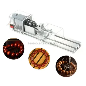 12-24V small lathe Buddha Pearl Grinding Polishing Beads Rotary Machine with Power Carving Cutter Wood Lathe