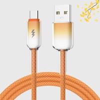 Câble de charge rapide USB-A vers USB-C en nylon tressé multicolore pour téléphones mobiles (1/2 m) – Compatible iPhone 17, 16, 15 et Samsung