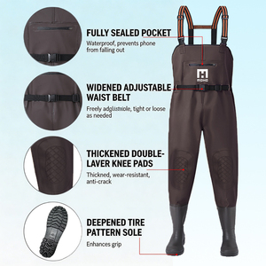 Celana Wader PVC Profesional Anti Air untuk Memancing, Pakaian Kerja untuk Pria dengan Sepatu, Celana Wader Tugas Berat untuk Berburu dan Pekerjaan Industri - Product Image 5