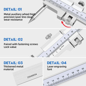 Hengliang 0-300มม. <span class=keywords><strong>เข็ม</strong></span>คู่ทำเครื่องหมาย<span class=keywords><strong>เวอร์เนียร์</strong></span>คาลิเปอร์ความแม่นยำสูงเครื่องมือวัดสแตนเลส - Product Image 3