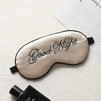 Masque pour les yeux en soie brodée double face avec boucle réglable Masque de sommeil occultant pour les voyages Fournitures de santé oculaire OEM