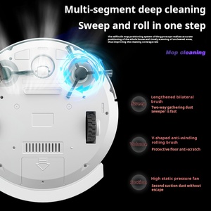 Robotic <b>Vacuum</b> <b>Cleaner</b> 3-in-1 Vacuuming Mopping Sweeping Robot Gyroscope Navigation USB Powered App Control Household - Product Image 4