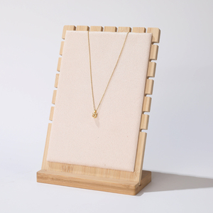 Exhibidores de Joyería de Bambú de Alta Calidad al por Mayor, Soporte de Terciopelo para Collares y Pendientes, Set de Exhibición de Lujo - Product Image 4