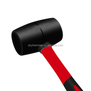 Marteau en caoutchouc robuste à tête noire, produit en usine, très vendu pour la pose de carreaux de sol, manches en fibre de verre, modèle TC8803 - Product Image 2