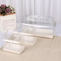 Boîte d'emballage à emporter pour gâteaux et macarons en plastique recyclé OEM personnalisée, boîte cadeau en plastique PET APET hautement transparente