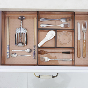 Venta al por mayor cajón maquillaje caja de almacenamiento de plástico artículos diversos cosméticos contenedor cocina cubiertos divisor escritorio artículos diversos organizador - Product Image 2