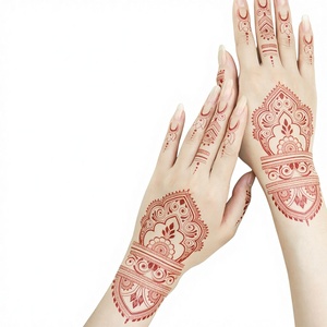 Autocollant de <span class=keywords><strong>tatouage</strong></span> temporaire au henné de marque privée, style ethnique, forme géométrique, pour visage, corps et <span class=keywords><strong>bras</strong></span>, en papier transfert à l'eau - Product Image 2