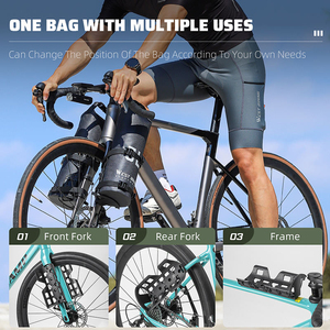 Sac de fourche de vélo portable WEST BIKING 5L grande capacité, équipement de sport cycliste en plein air, sac multifonctionnel imperméable - Product Image 2