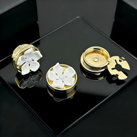 Boutons Métalliques Personnalisés par le Fabricant, Couvercles de Boutons 17mm pour Vêtements Femme, Jeans, Chemises, avec Logo Fleur et Perle, Placage Écologique