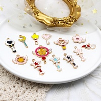 Anime Girl Pendentifs à breloques en alliage métallique Boucles d'oreilles à l'huile pour le bricolage Perles de bijoux Porte-clés pour la fabrication de trouvailles