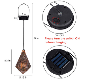 Sân retro kim cương hình dạng năng lượng mặt trời mô hình khác nhau trang trí rỗng và Tiểu Thuyết Kim Loại năng lượng mặt trời Baron đèn lồng - Product Image 4