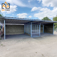 Gegalvaniseerde stalen & bamboe draagbare schuilplaatsen voor paarden, honden, konijnen & varkens met tijdelijke buitenpaardenstal en paddock