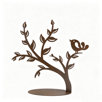 Décoration de jardin populaire en fer forgé, motif oiseau sur branche, effet rouillé, pour aménagement paysager de jardin et de cour arrière