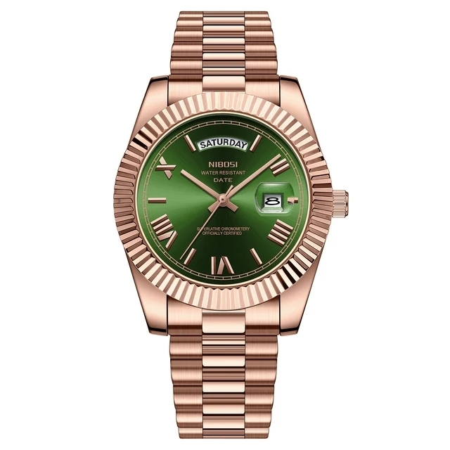 NIBOSI 2628 Fashion Casual Top Brand Reloj Montre Stainless Steel Strap Men Quartz Watches Date Calendar Waterproof Wrist Watch