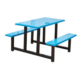 Ensemble table et banc de cantine, structure en acier durable, mobilier de salle à manger pour écoles et cafétérias, surface facile à nettoyer, design peu encombrant - Product Image 1