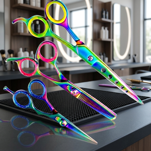 Ciseaux de coiffure professionnels ASAP, acier inoxydable 6CR13, lame tranchante, écologiques, 32 dents, manche long, pour droitiers - Product Image 3