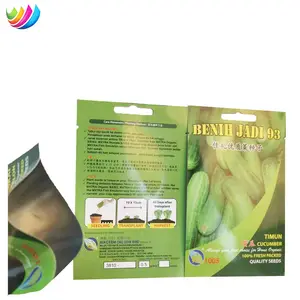 Customized Agriculture Vegetable Flowers Fruit Seeds 3 Side Seal Heat Seal Seed Empty Flat Packaging Bag