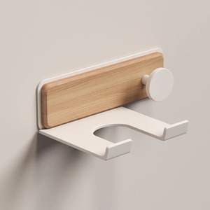 Soporte de Pared para Secador de Pelo de Una Sola Placa, Sin Perforaciones, Adhesivo, con Organizador de Cables para Baño - Product Image 2