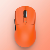 Mouse Nirkabel Mini Oranye 2.4Ghz Optik Tangan Kanan Ergonomis 5 Tombol Dapat Diisi Ulang