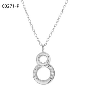 สร้อยคอแฟชั่นประดับเซอร์โคเนีย C0271 สำหรับผู้หญิง เครื่องประดับคุณภาพสูง - Product Image 1