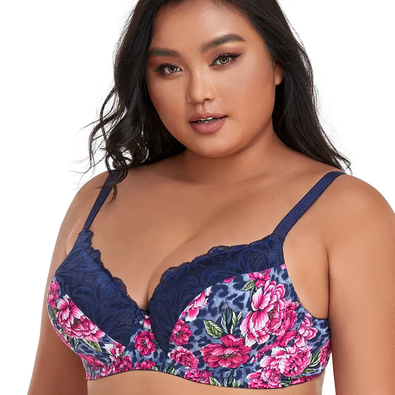 BINNYS schöne weiche große Tasse Brüste e ultra dünne Plus Size BHs heiße Frauen Blumen plus Größe ausländische Bügel volle Tasse BH