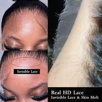 Pelucas al por mayor: Peluca de cabello humano con encaje frontal transparente HD 13x4, lisa, para mujeres afroamericanas, pre-arrancada con cabello de bebé