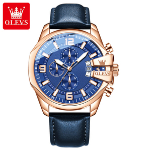 Reloj de Pulsera Analógico de Cuarzo Olves 2978 para Hombre, Edición Limitada Retro de Lujo, Caja de Aleación Resistente al Agua con Correa de Cuero - Product Image 6