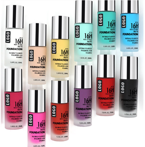 Fond de teint liquide longue durée 12 couleurs, marque privée, <span class=keywords><strong>jaune</strong></span>, violet, noir, correcteur pour peaux foncées, éclaircissant - Product Image 2